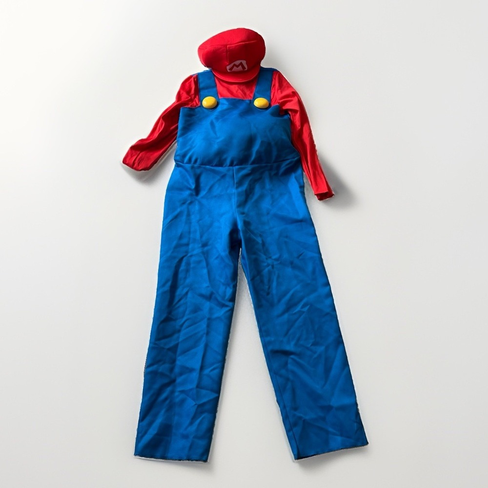 Disguise Nintendo Super Mario Costume Kids Large 10-12 Jumpsuit Hat